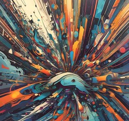Fototapete - Illustration of abstract technology background.