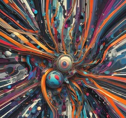 Fototapete - Illustration of abstract technology background.