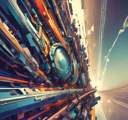 Fototapete - Illustration of abstract technology background.