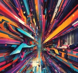 Fototapete - Illustration of abstract technology background.