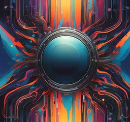 Fototapete - Illustration of abstract technology background.