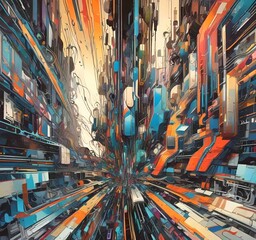 Fototapete - Illustration of abstract technology background.