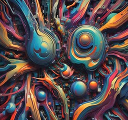 Fototapete - Illustration of abstract technology background.