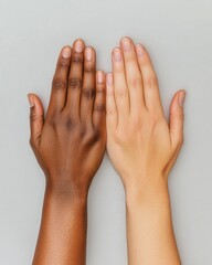 Aufkleber - Modern Diversity Display Mixed Skin Tones in Unity Symbolism - Collaborative Branding in Multicultural Marketing for Inclusive Business Engagement