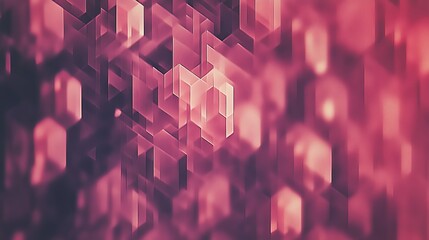 Poster - Abstract Pattern of Geometric Shapes and Blocks in a Red and Dark Gradient Background