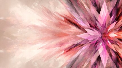 Poster - Abstract Pink Crystals Explosion Art With Textured Background Design Graphic Resource
