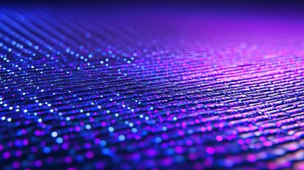 Poster - Abstract Purple and Blue Surface Texture with Glimmering Light Dots and Intertwined Fibers