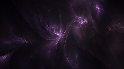 Poster - abstract purple swirling lines on dark background with intricate patterns and soft light effect