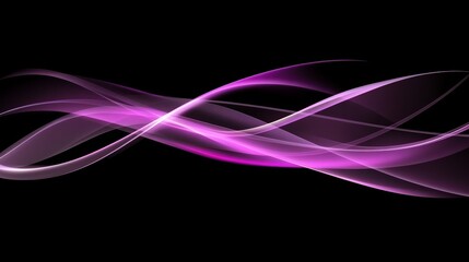 Poster - abstract purple waves on dark backdrop visual art design for modern graphic composition