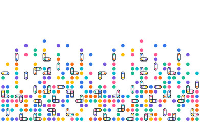 Poster - Colorful dot pixel modern edge background