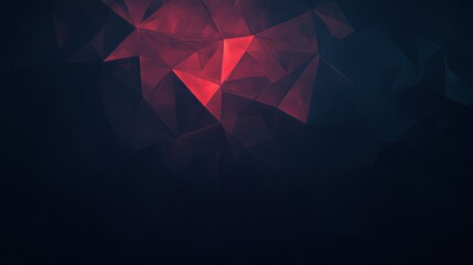 Poster - abstract red geometric forms against dark background high detail graphic digital art