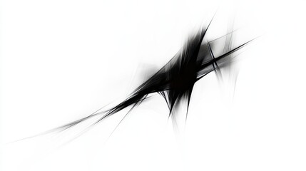 Poster - Abstract Sharp Black Lines Against a White Backdrop Design Element Digital Graphic Art