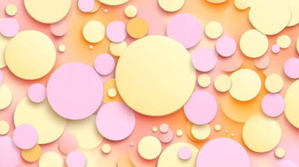 Poster - Abstract Spheres Pattern in Pastel Hues and Varied Sizes for Modern Design Projects