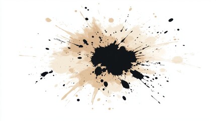 Poster - Abstract Splatter of Ink and Light Colors on a White Background Graphic Design Element