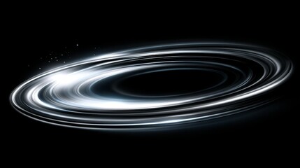 Poster - Abstract Swirl of Light with Radiating Trails and Minimalistic Black Background Aesthetic