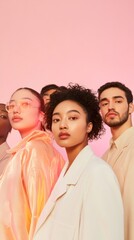 Aufkleber - futuristic medical awareness y2k chrome aesthetic with diverse young doctors against holographic bac