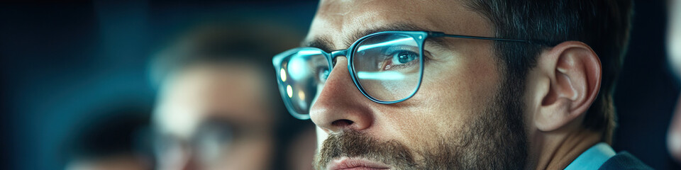Poster - Close-up Portrait of a Man Wearing Glasses