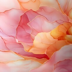 Poster - Abstract rose petal design with gold accents creating a luxurious and elegant background
