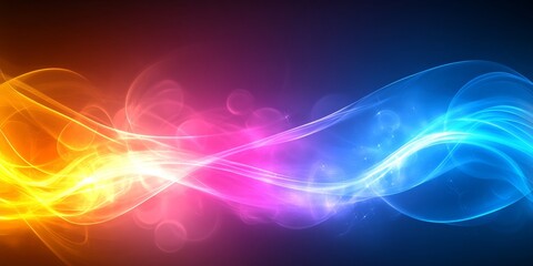 Poster - Smooth Abstract Colorful Blue Orange And Magenta Gradient Energy Field Design Background