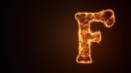 Aufkleber - Flame-Inspired Letter Design Fiery Textured F in Warm Glow - Innovative Branding and Digital Marketing for Modern Design Aesthetics