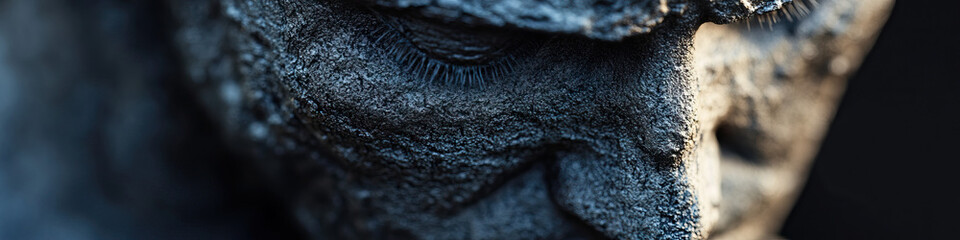 Poster - Close-up of Textured Face Sculpture