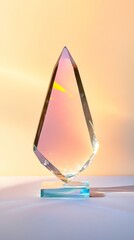 Aufkleber - Contemporary Elegance Faceted Crystal Teardrop Trophy on Minimalist Base - Excellence in Modern Corporate Awards and High-End Achievement Recognition