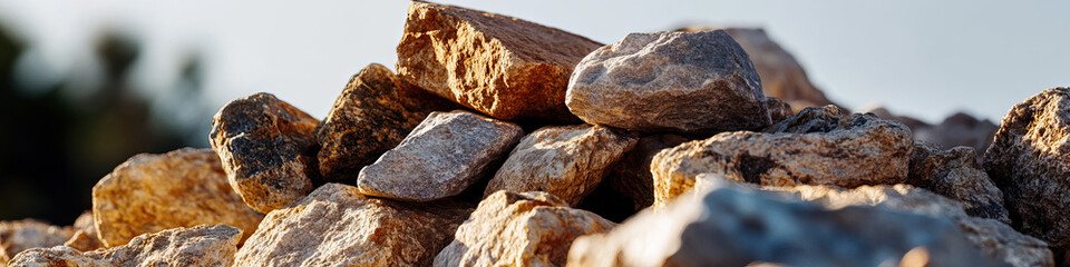 Wall Mural - Pile of Irregularly Shaped Rocks