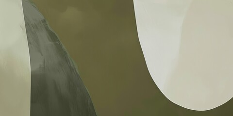 Aufkleber - A sleek minimalist graphic featuring a muted olive green background, Abstract shapes and minimalist elements, Contemporary minimalist style