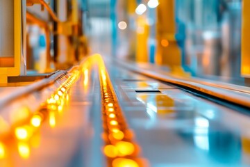 Fototapete - Smart Factory Aesthetic Industrial IoT and Sensor Systems on Polished Steel - Advanced Manufacturing Automation for Efficiency and Innovation in Modern Production