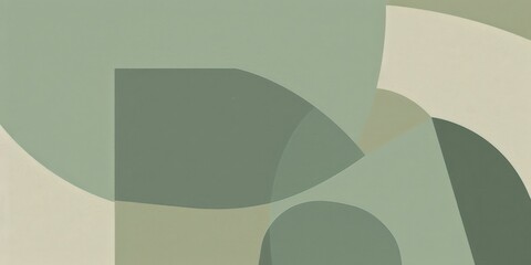 Aufkleber - A sleek minimalist graphic featuring a muted sage green background, Abstract shapes and minimalist elements, Contemporary minimalist style