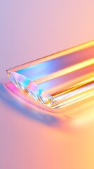 Poster - Holographic Glass Shelving Minimalist Prism Display for Modern Retail - Trendy Visual Content and Tech-Infused Merchandising in Evolving Commercial Spaces
