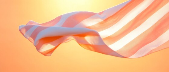 Poster - Modern International Diplomacy Aesthetic Dynamic Silk Flag Vibrance against Sunrise - Cross-Cultural Economic Artistry and Inspiring Global Relations Symbolism