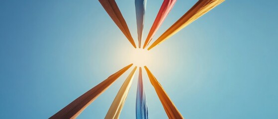 Poster - Contemporary Trade Harmony Flags Against Sky Convergence - Economic for Cross-Cultural Commercial Engagement and Strategic Global Business Insights