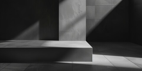 Poster - A sophisticated minimalist scene with a muted charcoal grey, Sparse geometric elements and soft gradients, Minimalist editorial style