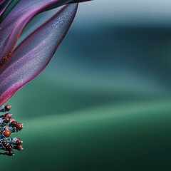 Canvas Print - Close-Up of Red and Purple Plant Leaves Against a Green Background