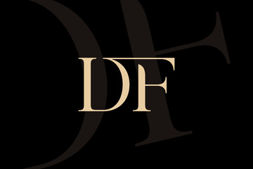 Wall Mural - df or fd letter logo icon design. classic style luxury initials monogram.