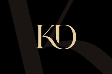 Poster - kd or dk letter logo icon design. classic style luxury initials monogram.