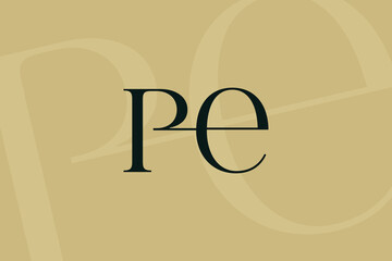 Poster - PE or EP letter logo icon design. Classic style luxury initials monogram.