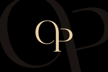 Poster - op or po letter logo icon design. classic style luxury initials monogram.