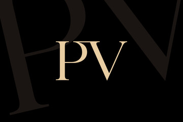 Poster - PV or VP letter logo icon design. Classic style luxury initials monogram.