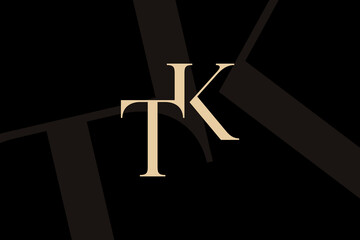 Poster - TK or KT letter logo icon design. Classic style luxury initials monogram.