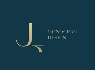 Poster - JL letter logo icon design. Classic style luxury initials monogram.