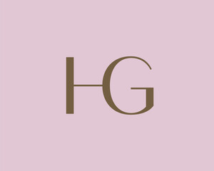 Poster - hg letter logo icon design. classic style luxury initials monogram.