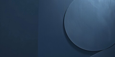 Poster - An abstract minimalist artwork against a deep indigo backdrop, Geometric shapes and negative space, Contemporary minimalist style