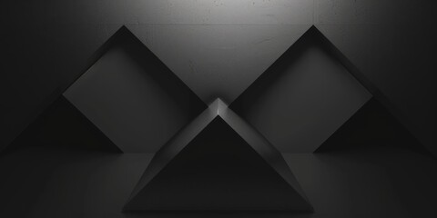 Poster - An abstract minimalist artwork against a pure black background, Abstract forms and textures in a minimalist arrangement, Contemporary minimalist style