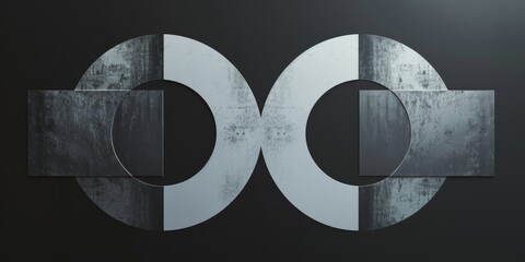 Poster - An abstract minimalist artwork against a pure black background, Abstract forms and textures in a minimalist arrangement, Contemporary minimalist style