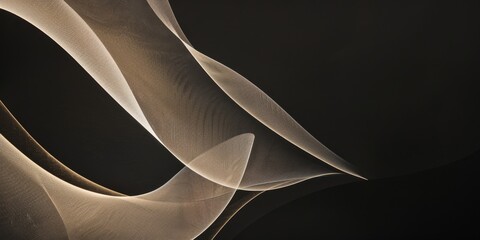 Poster - An abstract minimalist artwork against a pure black background, Geometric forms and textures in a structured composition, Contemporary minimalist style