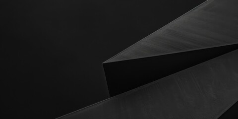 Poster - An abstract minimalist artwork with a pure black background, Minimalist shapes and lines in an abstract arrangement, Modern minimalist style