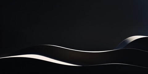 Poster - An abstract minimalist composition against a pure black backdrop, Minimalist line art with negative space, Modern minimalist style