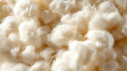 Poster - Softness and Purity Evoked in a Close Up of Natural Cotton Fibers in Creamy White Tones